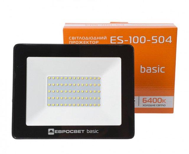 Уличный Прожектор 100вт светодиодный ES-100-504 BASIC 5500Лм 6400K - фото 1 - id-p222386228