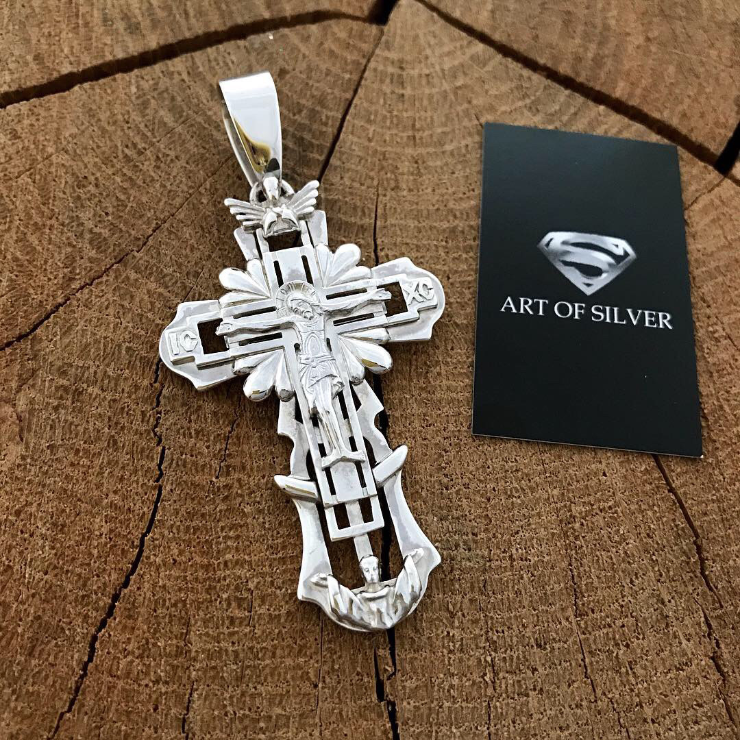 Срібний 925 чоловічий хрест, фото 1