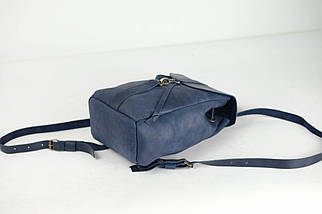 Жіночий рюкзак Київ з натуральної шкіри колір Синий, розмір міні, фото 2