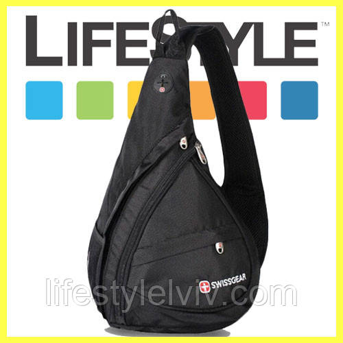 Рюкзак міський Однолямочный SwissGear Sling + Ніж-візитка CardSharp у подарунок!