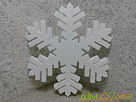 Сніжинка № 12 з пінопласту  50 см — новорічна прикраса, декор для вітрин і фасадів