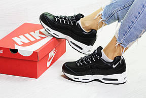 Жіночі,підліткові зимові кросівки Nike 95,чорно-білі 36р, фото 2