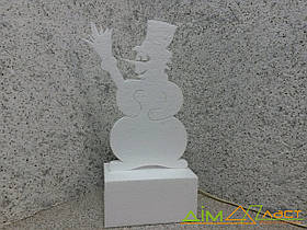 Сніговик №1 з пінопласту заввишки 50 см на 32 см Товщ 5см