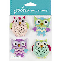 Наклейки 3D — CUTESY OWLS — Jolee's Boutique — 4 шт.