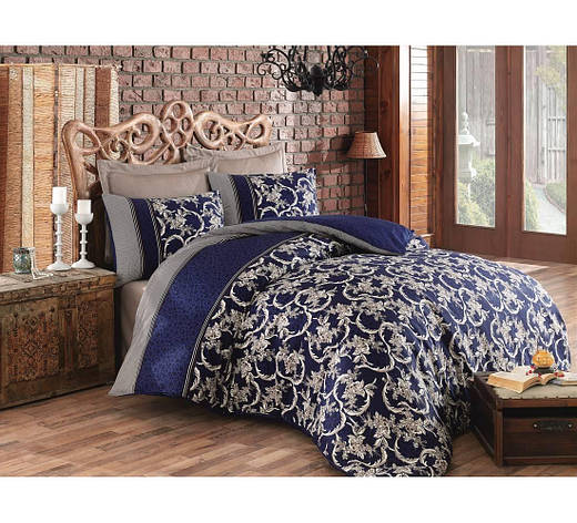 Постільна білизна Cotton Box ROYAL SATEN PERA LACIVERT євро - 4 наволочки, фото 2