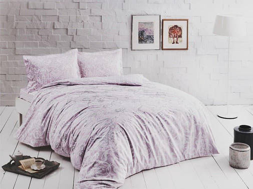 Постільна білизна TAC normal saten Castillo lila сімейна (2 підковдри), фото 1