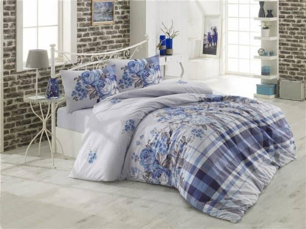Постільна білизна KRISTAL Classic mavi євро, фото 2