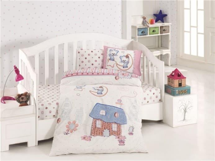 Дитяче постільна білизна KRISTAL Sleepy cats mint дитяче
