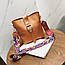 Жіноча сумка темно-сіра з кольоровим плечовим ремінцем набір 2в1 екошкіра, фото 5