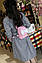 Жіночий рюкзак маленький сірий з бантиком з екошкіри, фото 5