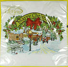 Серветки столові (ЗЗхЗЗ, 20 шт.) La FleurНГ Різдвяна картина (122) (1 пач)