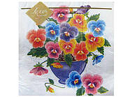 Серветки столові (ЗЗХЗЗ, 20 шт.) Luxy Фіалки у вазі (313) (1 пач)