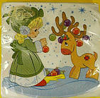 Серветки столові (ЗЗХЗ, 20 шт.) La FleurНГ Різдвяний оленя (134) (1 пач)