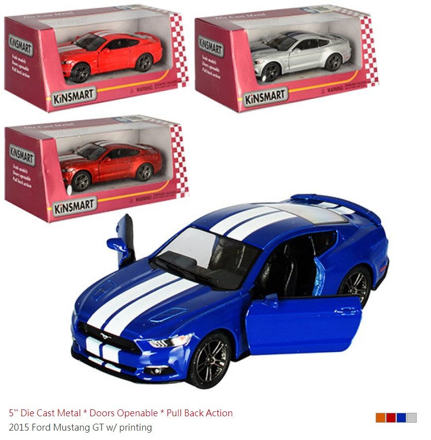 Модель легкова FORD MUSTANG GT (2015) 5"" KT5386FW w/printing метал.інерц.відкр.дв.4кол.кор./96/, фото 1
