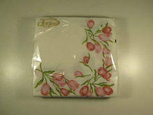 Серветки столові (ЗЗхЗЗ, 20шт) La Fleur Візерунок з тюльпанів 507 (1 пач.)
