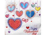 Двошарова серветка на весілля (ЗЗХЗЗ, 20 шт.) La Fleur Герлянда любові (302) (1 пачка)