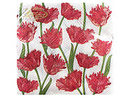 Серветки столові (ЗЗХЗЗ, 20 шт.) La Fleur Кучеряні тюльпани (023) (1 пач)