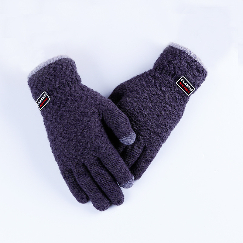 Зимние темно-серые мужские перчатки Classic - фото 1 - id-p812038128