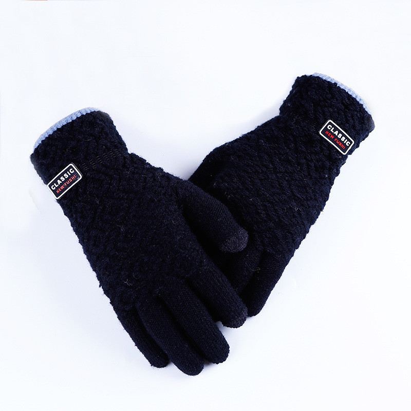 Зимние темно-серые мужские перчатки Classic - фото 4 - id-p812038128