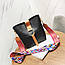 Жіноча сумка руда з кольоровим плечовим ремінцем набір 2в1 екошкіра, фото 3