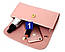 Набір жіночих сумок 4в1 рожевий з якісної екошкіра (без гаманця), фото 8