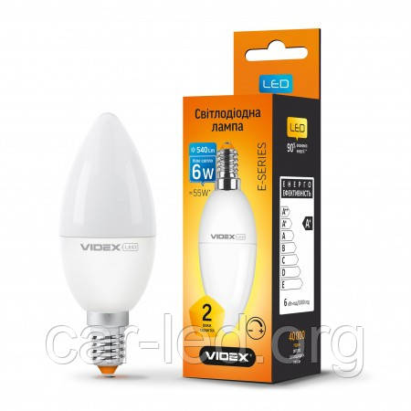 LED лампа VIDEX C37eD 6W E14 4100K дімерна