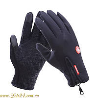 Сенсорні рукавички для сенсорних екранів телефонів флісові демісезонні перчатки сенсорні Чорні L