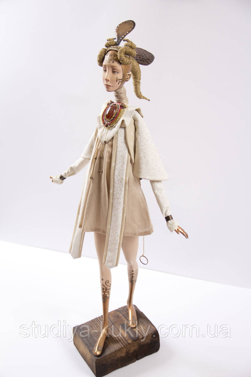 Коллекционная авторская кукла. Интерьерная кукла."Храмовая девушка. Танец в честь урожая" - фото 6 - id-p68585831