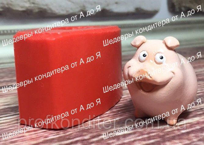 ЕКСКЛЮЗИВ! Силіконовий молд для мастики і шоколаду Свинка міні №1 ЗД, фото 1