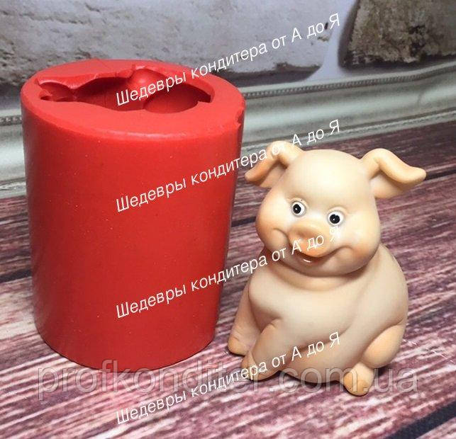 ЕКСКЛЮЗИВ! Силіконовий молд для мастики і шоколаду Свинка ХЛ №2 ЗД, фото 1