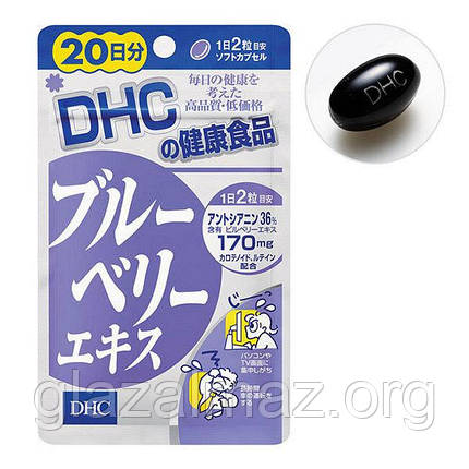 DHC Blueberry Extract японські вітаміни з витяжкою Чорниці 60 днів — 120 гранул 40, фото 1