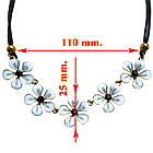 Коротке Кольє під Золото Сакура зі Стразами, на Шнурі, Довжина 42 см + 4 см, Біжутерія та Прикраси, фото 2