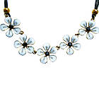 Коротке Кольє під Золото Сакура зі Стразами, на Шнурі, Довжина 42 см + 4 см, Біжутерія та Прикраси, фото 4