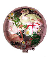 Шар фольгированный круглый Фламинго