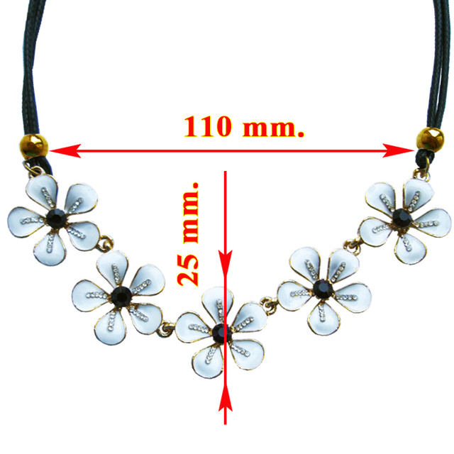 Купить Короткое Колье под Золото Сакура со Стразами на Шнуре, или другие украшения, по оптовой цене можно в нашем интернет магазине https://opt21.com, с доставкой по всей Украине от Компании Маргарита Днепр.