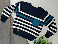 Джемпер синій в'язаний для хлопчиків Розмір 104 (4 роки) Акрил/шерсть ДЖ180(110) Бембі