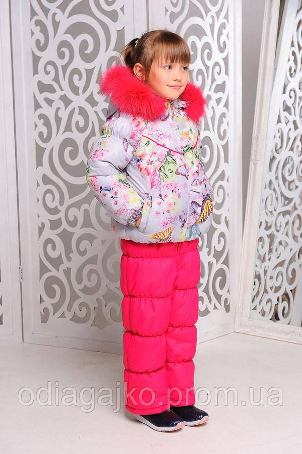 Комбинезон детский для девочки Девочка розовий в бабочки-2 зима 92-98,98-104см ! песец - фото 2 - id-p812511017