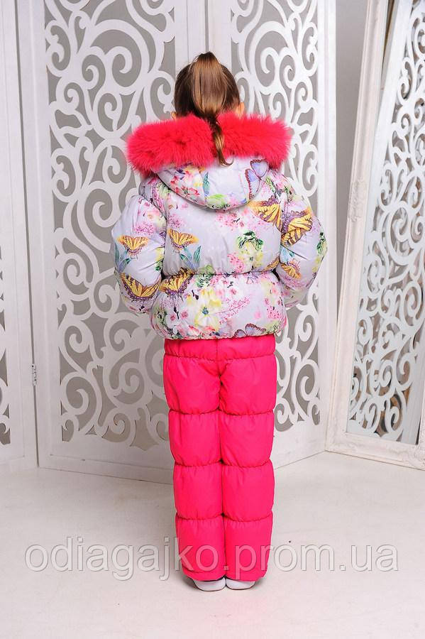Комбинезон детский для девочки Девочка розовий в бабочки-2 зима 92-98,98-104см ! песец - фото 3 - id-p812511017