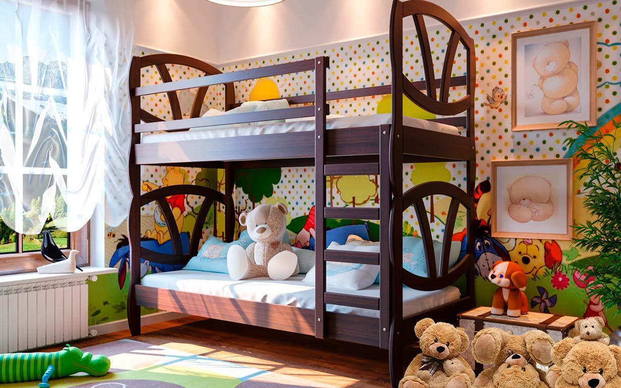 Двоярусне ліжко Вікторія 80х190 см. ЧДК 80х200