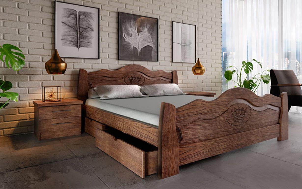 Дерев'яне ліжко Корона ЧДК