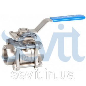 КРАН КРАВОВИЙ ПОВНОПРОБЛЕЖНИЙ ТРЕХСУЧНИЙ З НІЖАВАЛЬНИЙ СТАЛІ АІSI 316 GENEBRE 2025 07 ДУ32 РУ63, фото 1