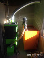 Пеллетный котёл отапливает магазин площадью около 500 м2 в г. Люботин Харьковской области.  1