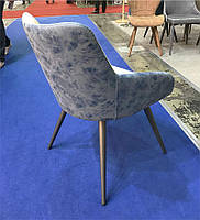 Крісло CD-8302 екокожа вінтажний синій, металеві ніжки графіт, стиль модерн, лофт, фото 3