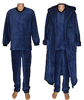 NEW! Чоловічі махрові комплекти для сну і вдома - серія Classic Dark Blue ТМ УКРТРИКОТАЖ!