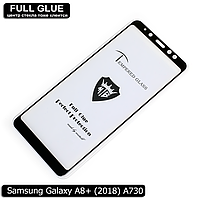 Захисне скло Full Glue Samsung Galaxy A6+ 2018 (Black) - 2.5 D Повна поклейка