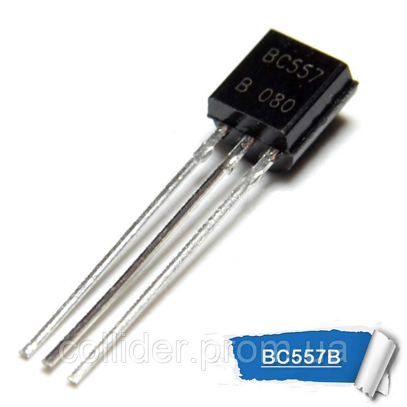 BC557B — біполярний PNP транзистор, -45В -0.1А [TO-92]
