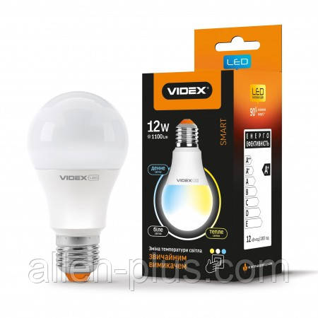 LED лампа з регулюванням кольоровості VIDEX A60eC3 12W 220V E27 (гарантія 2 роки)