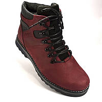 Бордовые ботинки мужские кожаные на меху Rosso Avangard Indi Jone Maroon цвет марон