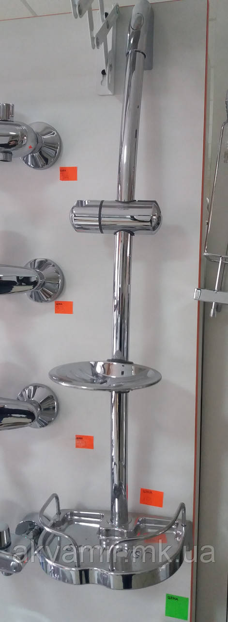Душова стійка Haiba з мильницею і полицею (хром), фото 1