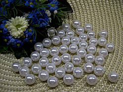 Перли круглі штучні. Колір білий. Р-р 12 мм — 22 шт (20 грамів)